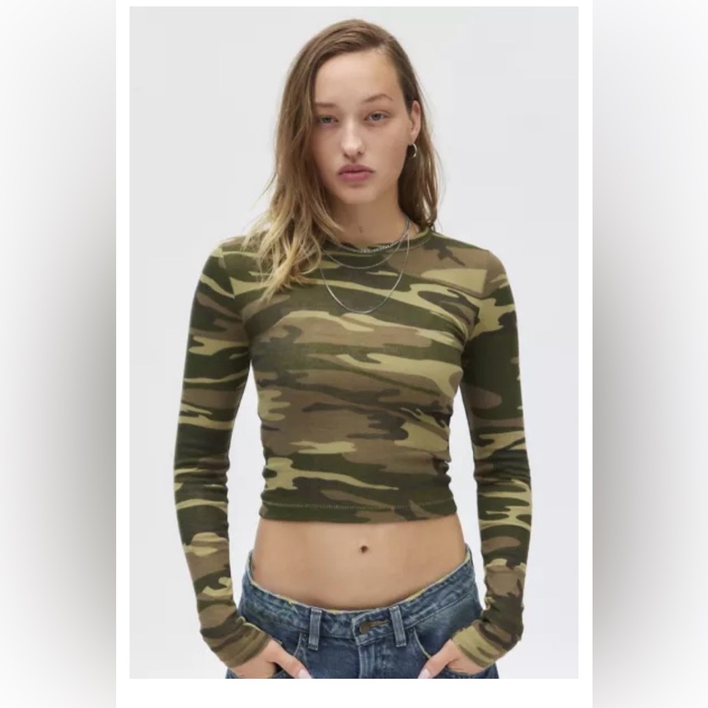Urban Outfitters Camouflage Long Sleeve Tee